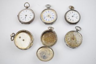 A collection of 6 vintage and antique silver pocket watches a/f. Of note several good examples