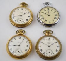 a collection of 3 Smith vintage pocket watches together with a similar example by Ingersoll (4)