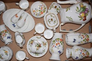A collection of Spode in the Blenheim pattern to include a coffee pot, coffee cans and saucers