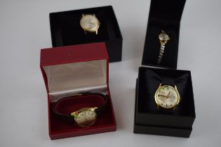 A collection of vintage mechanical watches to include, Cardinal 19 Jewel movement, silver tone face,
