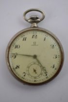 A 1903 Omega pocket watch, serial number 8596373. Calibre, 38.5L a/f. Case approx 47mm diameter. A