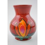 Anita Harris Art Pottery trojan vase, decorated with a waterlily, 15cm tall, signed by Anita. In