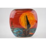 Anita Harris Art Pottery medium purse vase, decorated with the Eventide pattern, 20cm tall, signed