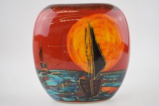 Anita Harris Art Pottery medium purse vase, decorated with the Eventide pattern, 20cm tall, signed