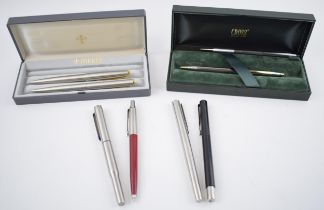 A collection of vintage pens and propelling pencils to include boxed Cross pens Made in Ireland