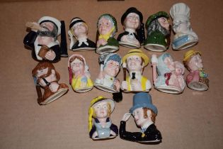 A collection of miniature Masons character jugs to include a chef, a Scotsman, a flower seller and