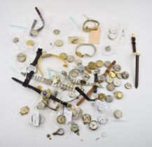 A good quantity of mostly ladies vintage watches, movements and parts a/f. (Qty) All in original
