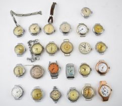 WWI assorted trench watches a good quantity for spares or repairs with some working examples. (