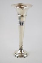 Silver trumpet vase, Birmingham 1910, 308.2 grams, loaded base, 26cm tall.