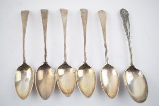 A collection of Georgian silver spoons (5) and one later example (1) Total weight 80.3 grams. In