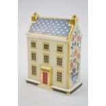 Royal Crown Derby Property Paperweight, Georgian Town House, 10cm high, back-stamped porcelain