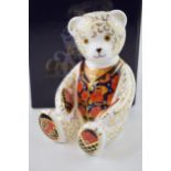 Royal Crown Derby Debonair Bear paperweight, 12cm, an exclusive for the Royal Crown Derby Collectors