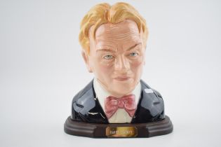 Bairstow Manor Pottery limited edition character bust James Cagney on wooden base. In good condition