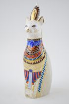 Royal Crown Derby paperweight, Egyptian Cat, from the Royal Cats Collection, height 22cm, date