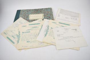 A collection of shares certificates for the 'Monmore Green Welding Company' c1950s. In good original