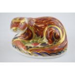 Royal Crown Derby paperweight, Otter, a gold signature edition commissioned by the Guild of