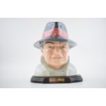 Bairstow Manor Pottery limited edition character bust Edward G Robinson on wooden base. In good