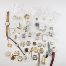 A good quantity of vintage watches, movements and parts a/f. To include Swiss mechanical