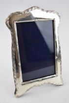 Hallmarked silver photo frame with easel back, 20cm tall, London 2019.