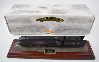 Boxed Hornby Country Artists LMS 462 City of Edinburgh train, on wooden plinth, 38cm long.