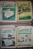 A large collection of 'Farmers Weekly' magazines to include 46 from the 1940s and 1950s. 2 from