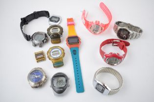 A collection of Casio digital watches to include vintage examples and Baby G, Timex, G