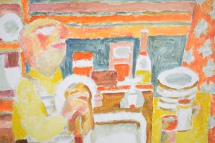 Vincent Bennett (Plymouth 1910-1993), oil on canvas panel, 'Washing Up'. 45.7 cm x 60.9 cm. ARR