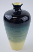 Moorcroft bulbous vase with unusual graduated colour design, 16cm tall. In good condition with no