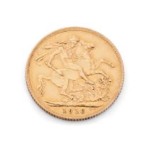 22ct gold full sovereign 1913.