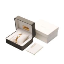 Boxed Zenith 9ct gold ladies wristwatch on 9ct gold bracelet, with white dial, 18mm wide, 22.1 grams