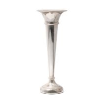 Sterling silver fluted bud vase with weighted base. Sterling silver. Hallmark rubbed, showing JBC&