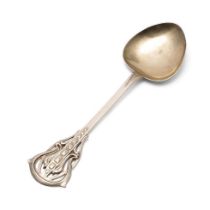 Silver Arts and Crafts spoon, Kate Harris for William Hutton, London 1924, 63.0 grams, 20cm long.