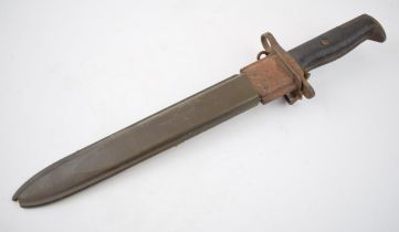 WW2 American Garand Bayonet, marked 'UFH' and 'UOS' to blade, 9.75'' blade, in composite scabbard/