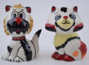A pair of Lorna Bailey cats (2). In good condition with no obvious damage or restoration.