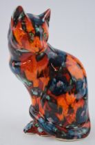 Anita Harris Art Pottery abstract cat, 21cm tall, signed by Anita. In good condition with no obvious