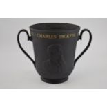 Royal Doulton Limited Edition Black Basalt 'Charles Dickens' loving cup, 21cm tall, with