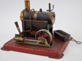 Vintage Mamod steam engine with burner 21cm wide.