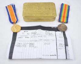 A pair of World War One medals to include a 1914-1918 silver medal with Great War for Civilisation