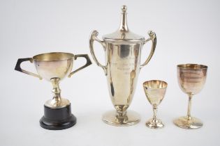 Silver plated trophies to include the 'Cheshire Beagles Point to Point Steeplechase Handicap Cup