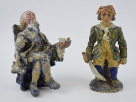 E J Bailey studio pottery figures, Seaman, Queen Anne Reign signed EJB together with another unnamed