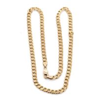 9ct gold curb link chain, 55cm long, 24.7 grams.