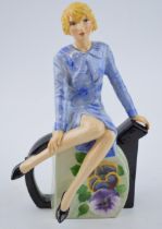 Peggy Davies, Clarice Teatime figurine, artist original colourway 1 of 1 by Victoria Bourne. In good