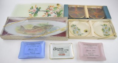 A collection of Chance Pilkington glass items to include boxed mid century art glass bowls (3)