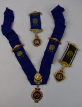 A collection of Masonic medals / regalia to inckudd 'Justice Truth Philanthropy' and similar,