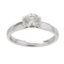 Platinum natural diamond ring, calculated as 1.02ct, assessed as mounted, 4.7 grams, size P.