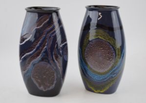 A pair of Poole Pottery 'Celestial' vases, 25cm tall. In good condition with no obvious damage or