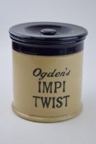 Ogden's Impi Twist two-tone stoneware lidded jar, 17.5cm tall. In good condition with no obvious