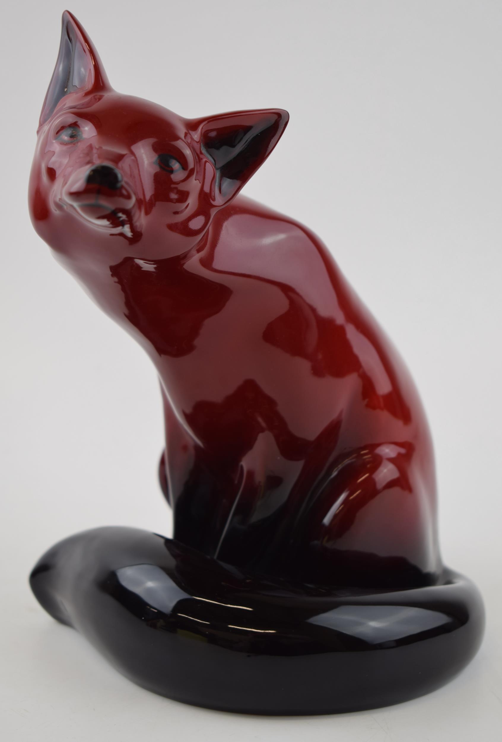 Large Royal Doulton Flambe Fox, height 23cm. In good condition with no obvious damage or - Image 2 of 4
