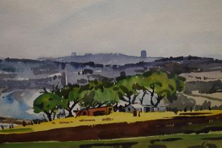 Richard Cheales 1920-1996, South African artist, Johannesburg: a watercolour of a rural scene