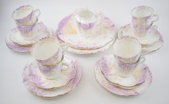 Wileman & Co tea ware (pre-Shelley) to include 8 cups, 8 saucers, 8 side plates and 2 cake plates (